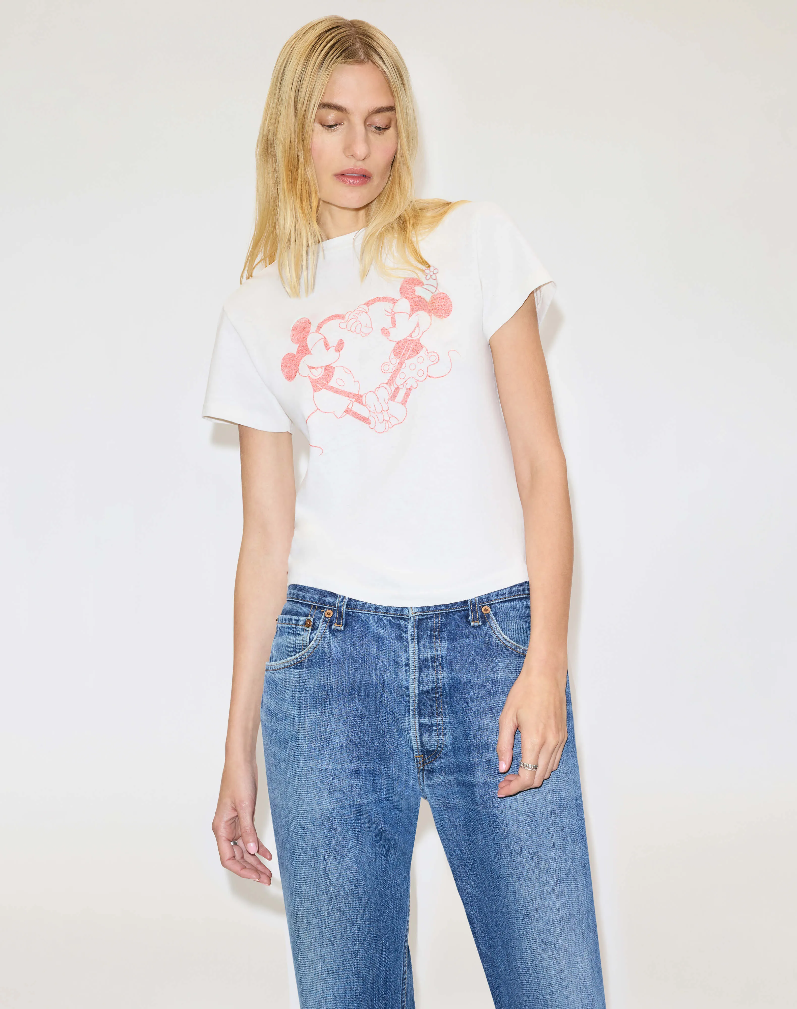 Classic "Disney Heart Hands" Tee - Vintage White sold by Re/Done product image thumbnail 3