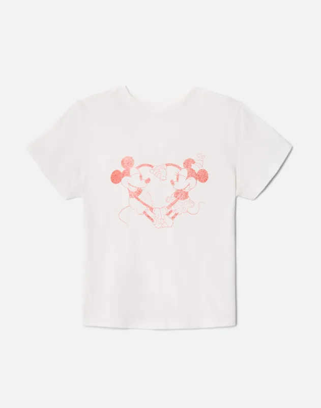 Classic "Disney Heart Hands" Tee - Vintage White made by Re/Done