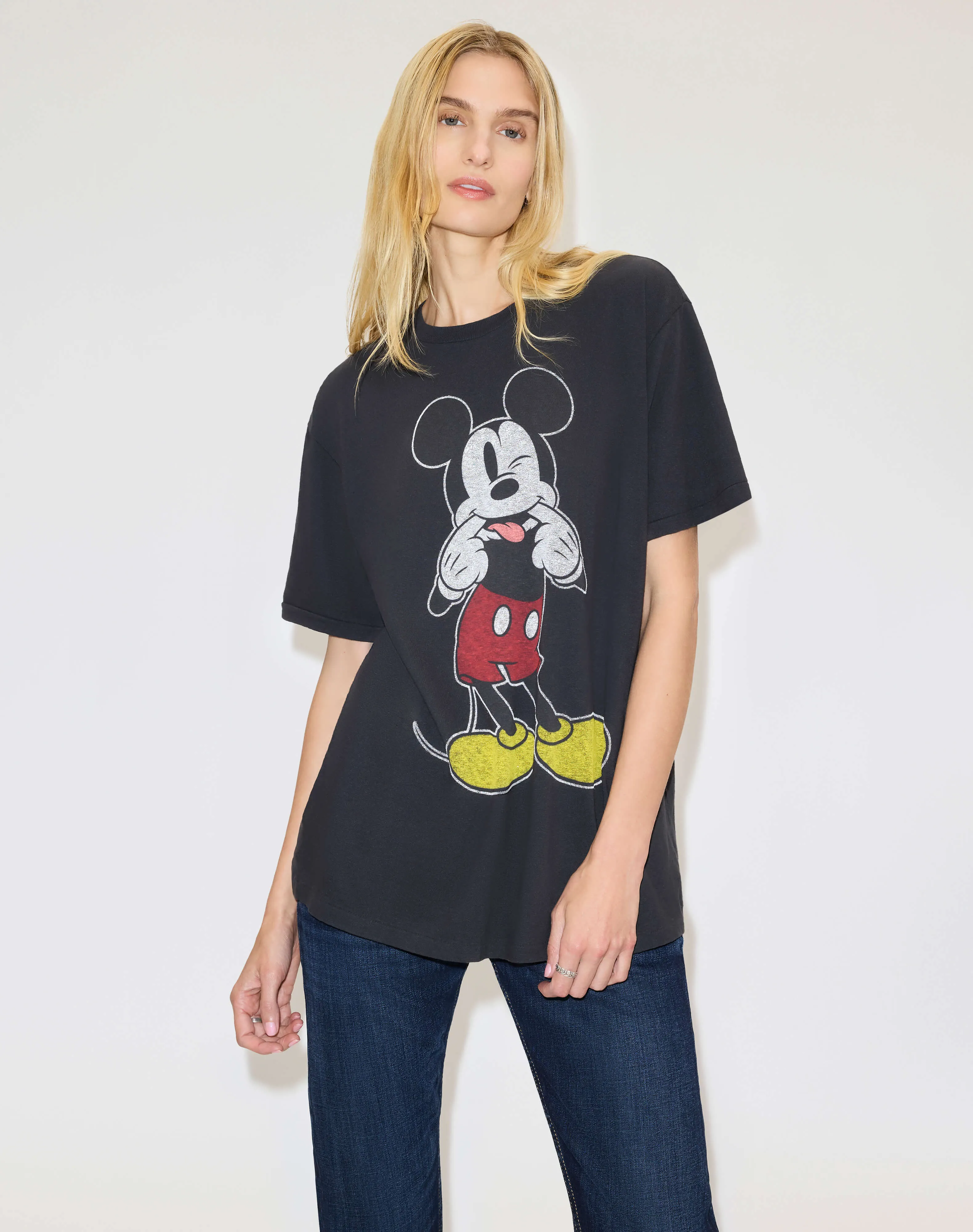 Boyfriend "Silly Mickey Mouse" Tee - Washed Black sold by Re/Done product image thumbnail 3