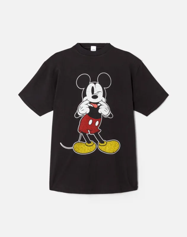 Boyfriend "Silly Mickey Mouse" Tee - Washed Black sold by Re/Done