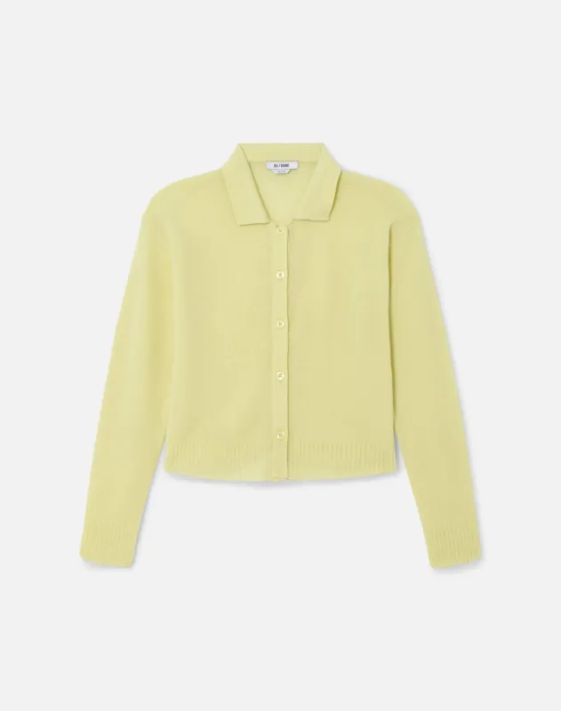 The Loose Polo Cardigan - Limeade sold by Re/Done