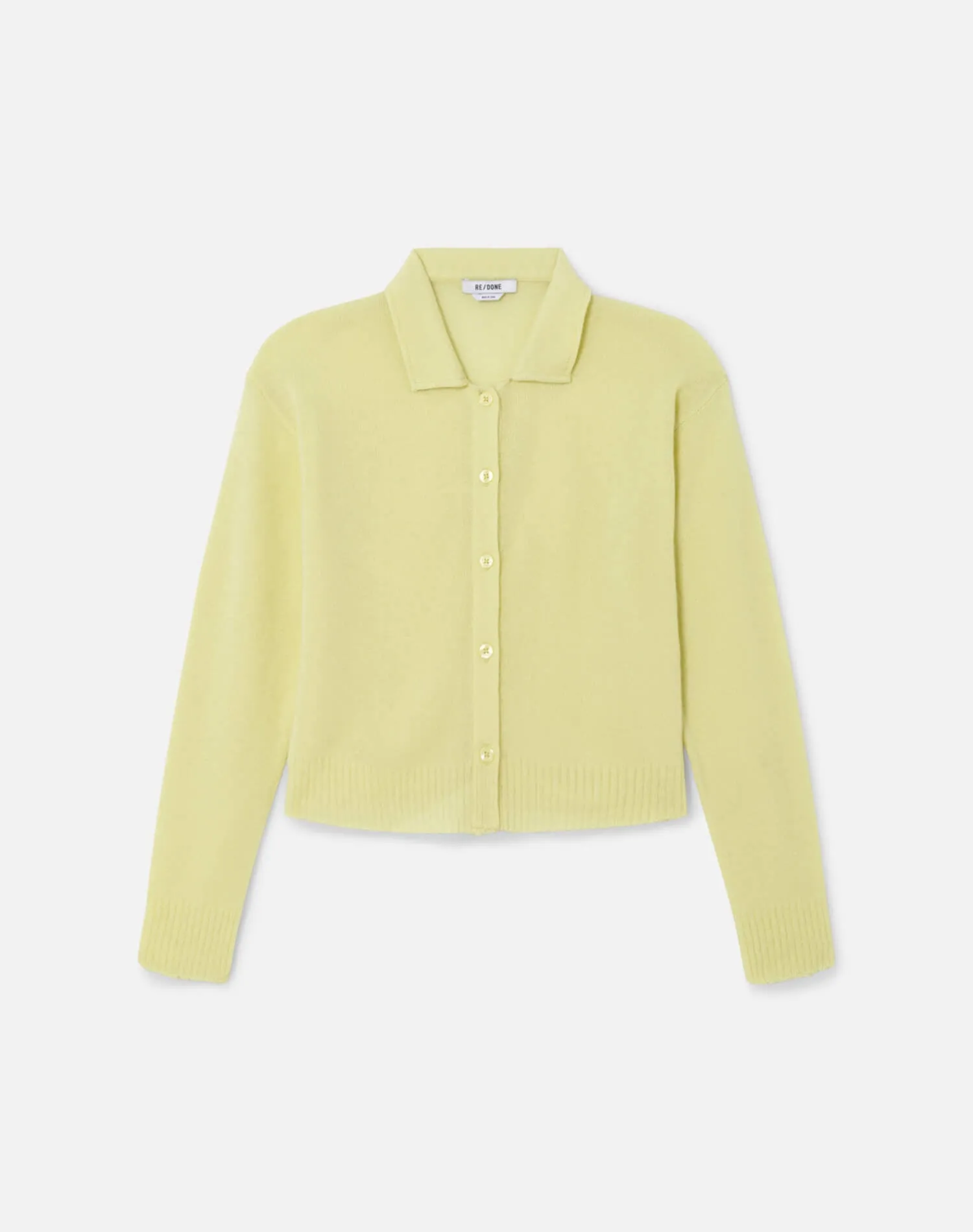 The Loose Polo Cardigan - Limeade sold by Re/Done