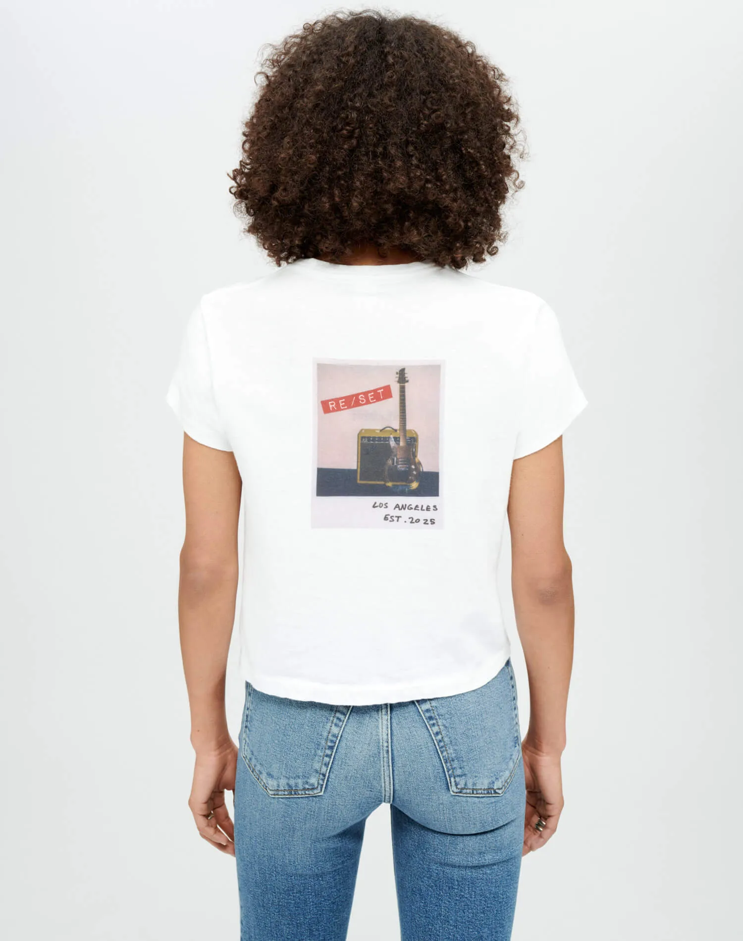 50s Boxy "Re/Set Polaroid" Tee - Optic White sold by Re/Done product image thumbnail 5