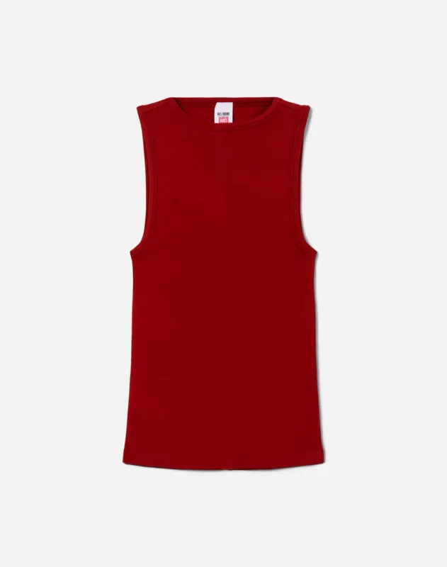 Hanes High Neck Tank - Rosso sold by Re/Done