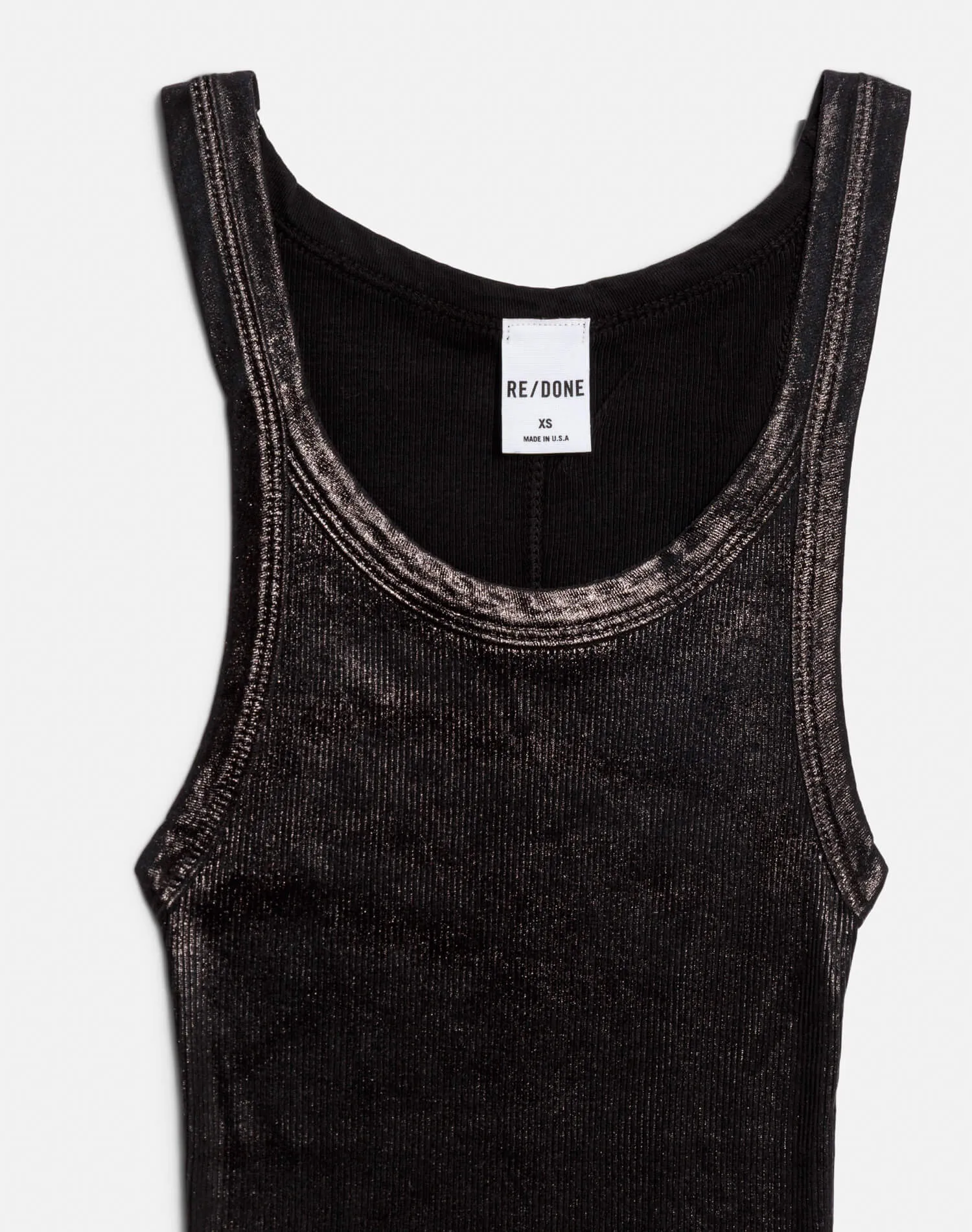 Foil Ribbed Tank - Black Foil sold by Re/Done product image thumbnail 4
