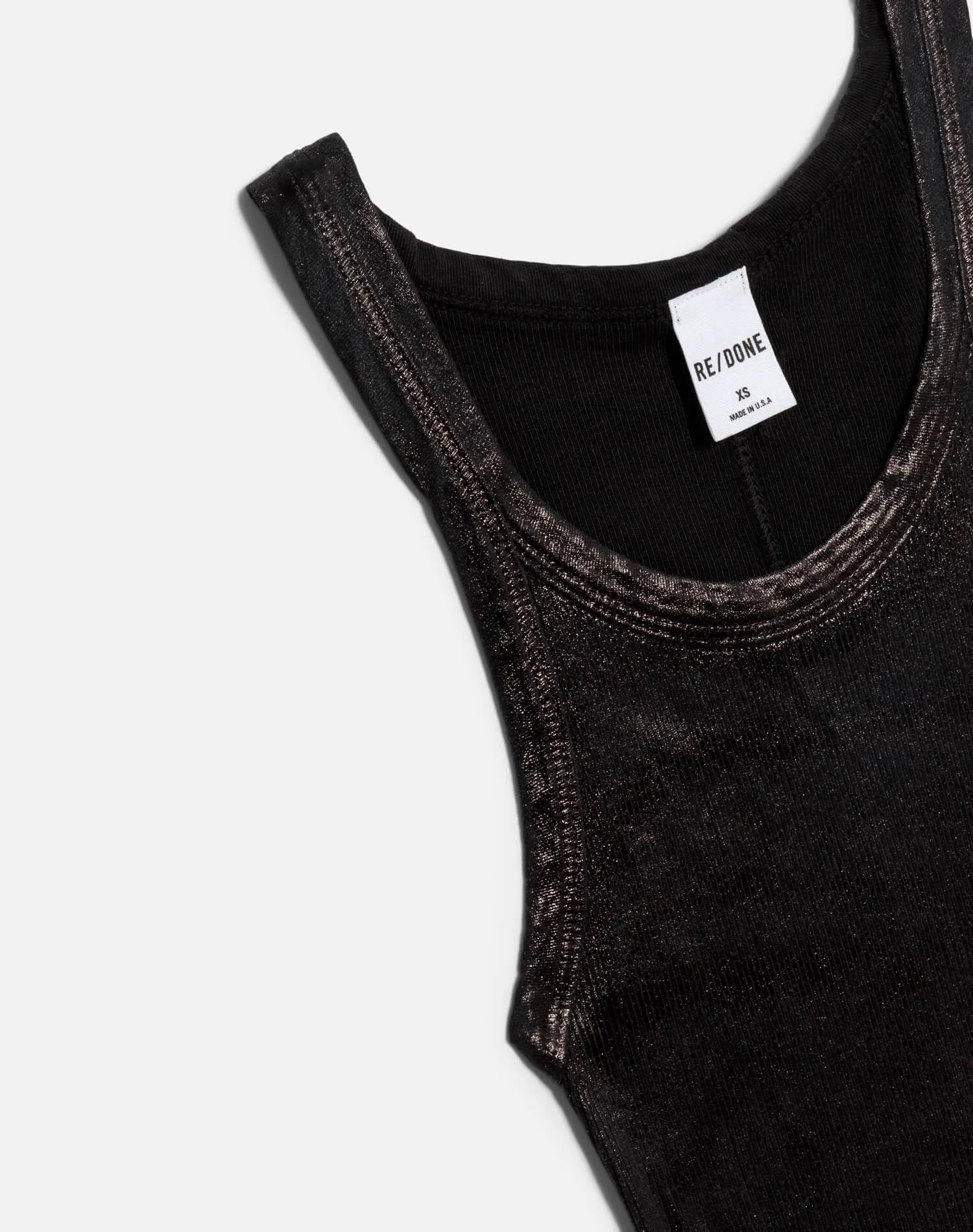 Foil Ribbed Tank - Black Foil sold by Re/Done product image thumbnail 3