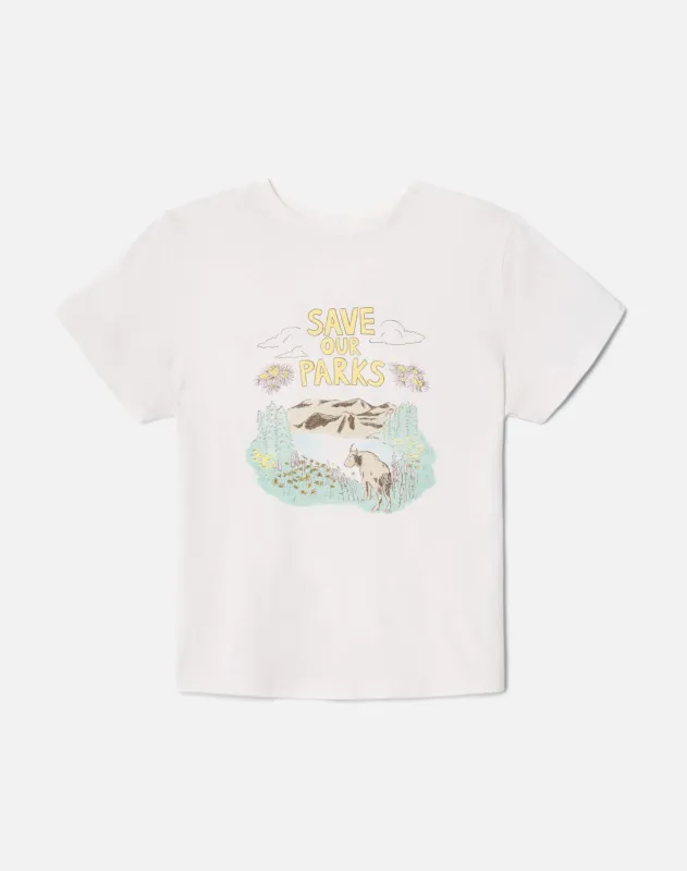 Classic "Save Our Parks" Tee - Vintage White sold by Re/Done