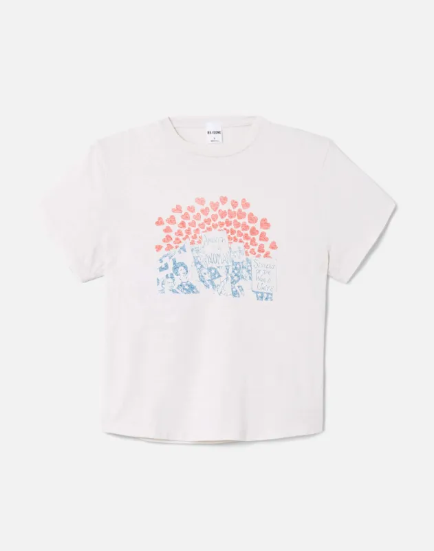 50s Boxy "Sisters" Tee - Vintage White sold by Re/Done