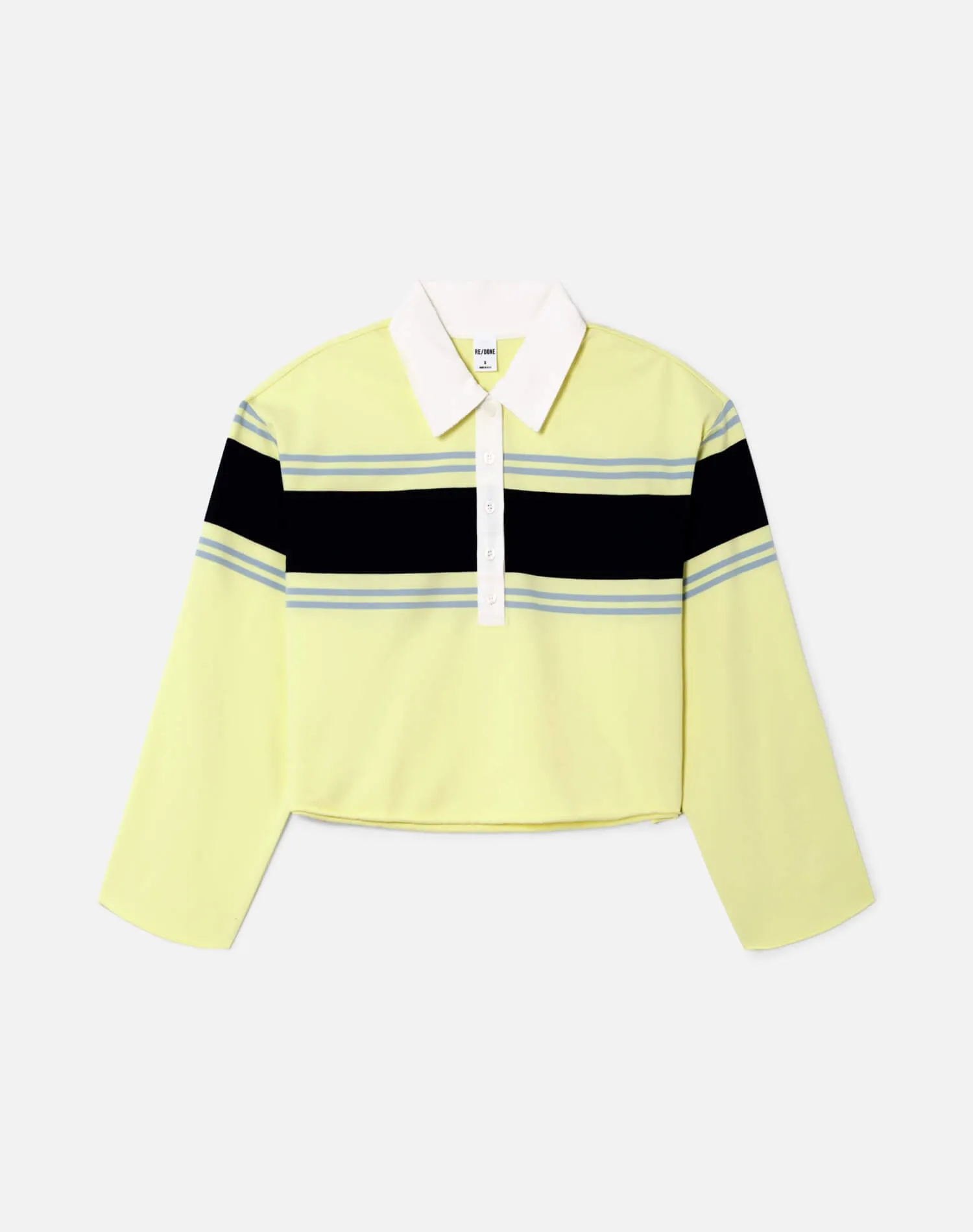 Cut Off Rugby Polo - Limeade Stripe sold by Re/Done