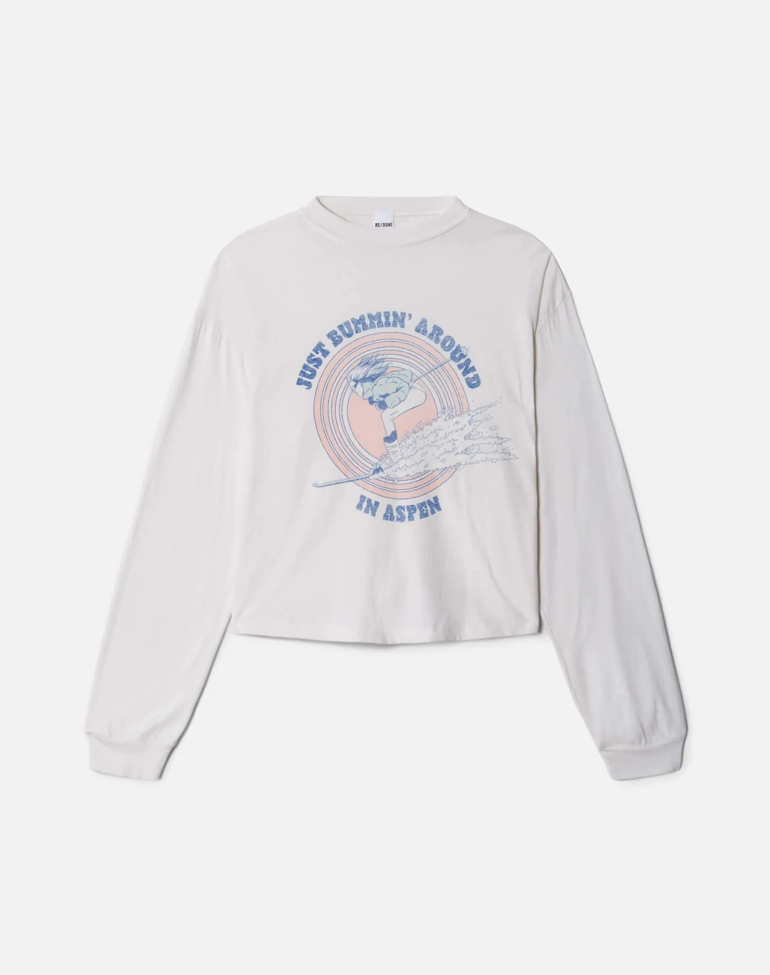 Boxy Boyfriend "Ski Bum" Long Sleeve - Vintage White sold by Re/Done