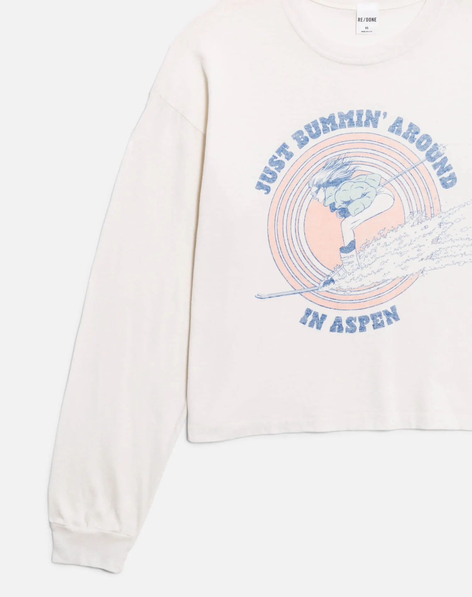 Boxy Boyfriend "Ski Bum" Long Sleeve - Vintage White sold by Re/Done product image thumbnail 4