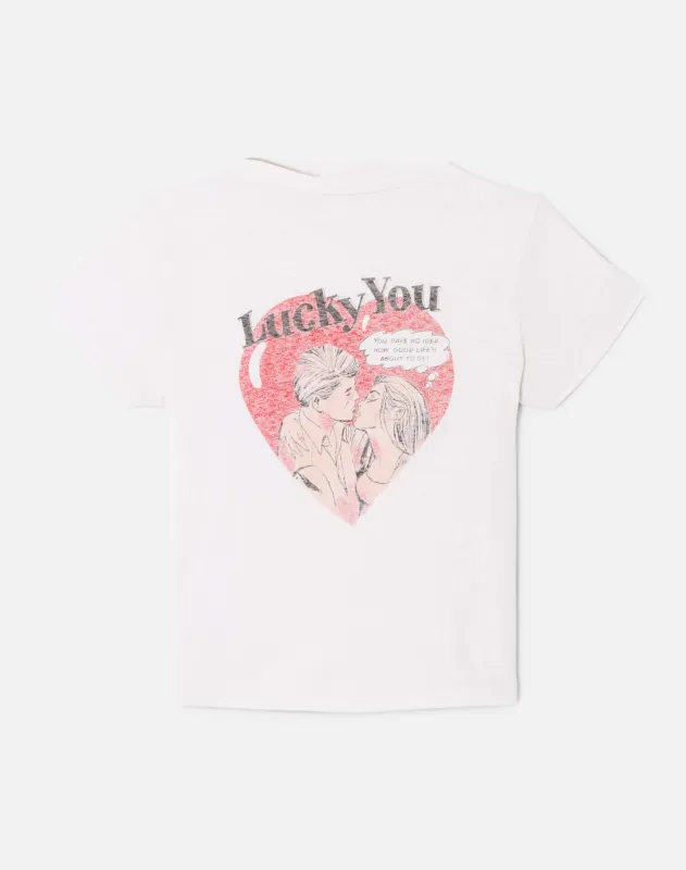 Classic "Lucky You" Tee - Vintage White sold by Re/Done