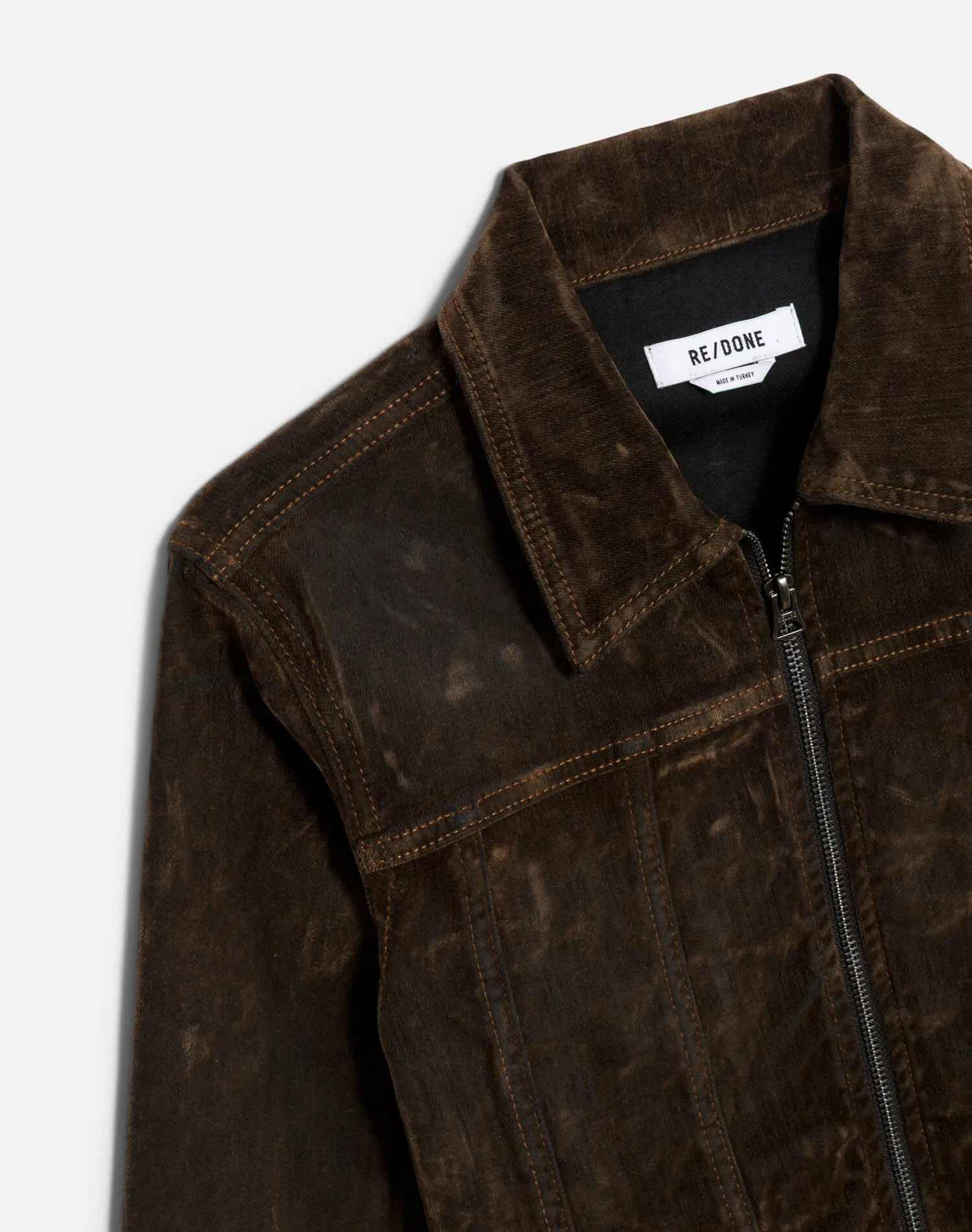 Slim Zip Jacket - Olive Branch Flocked sold by Re/Done product image thumbnail 3