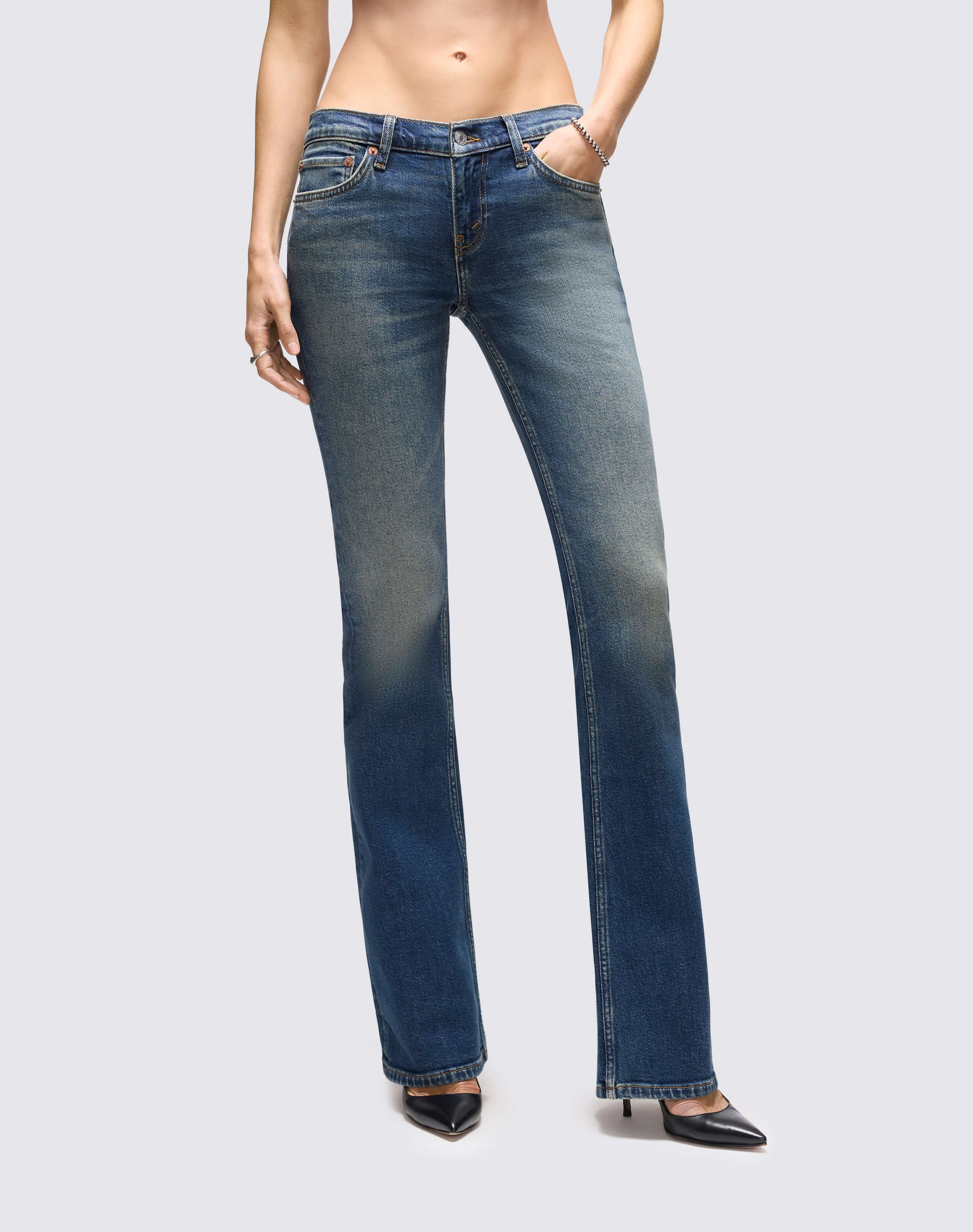 Comfort Stretch Low Rise Micro Boot - Smoke Water sold by Re/Done product image thumbnail 2