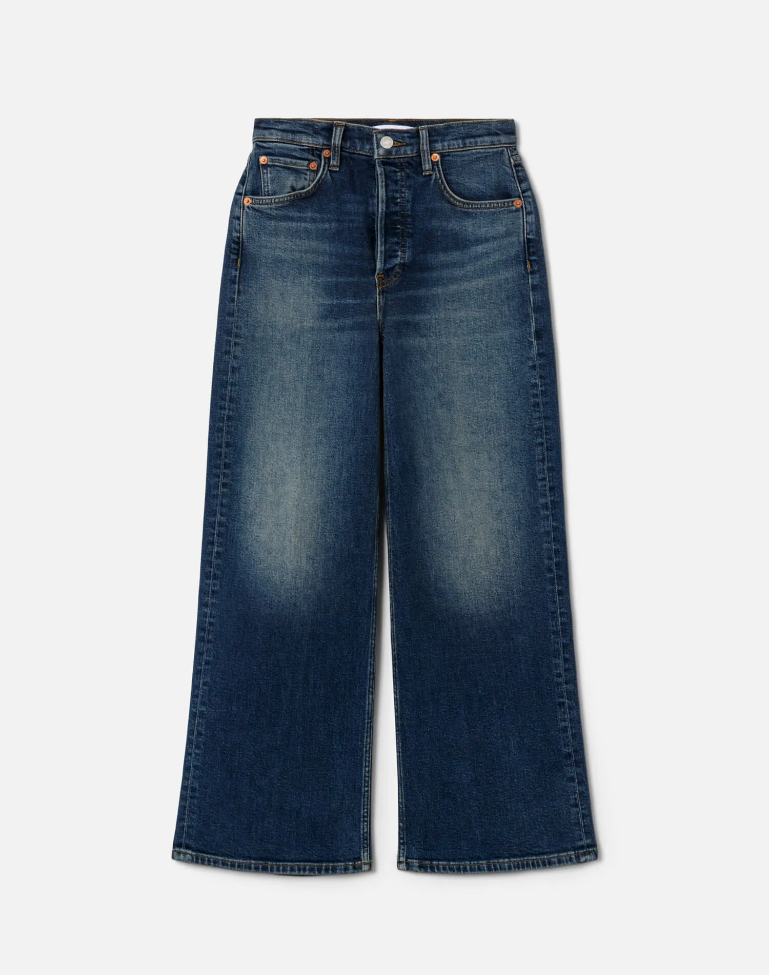 Comfort Stretch High Rise Wide Leg Crop - Smoke Water sold by Re/Done