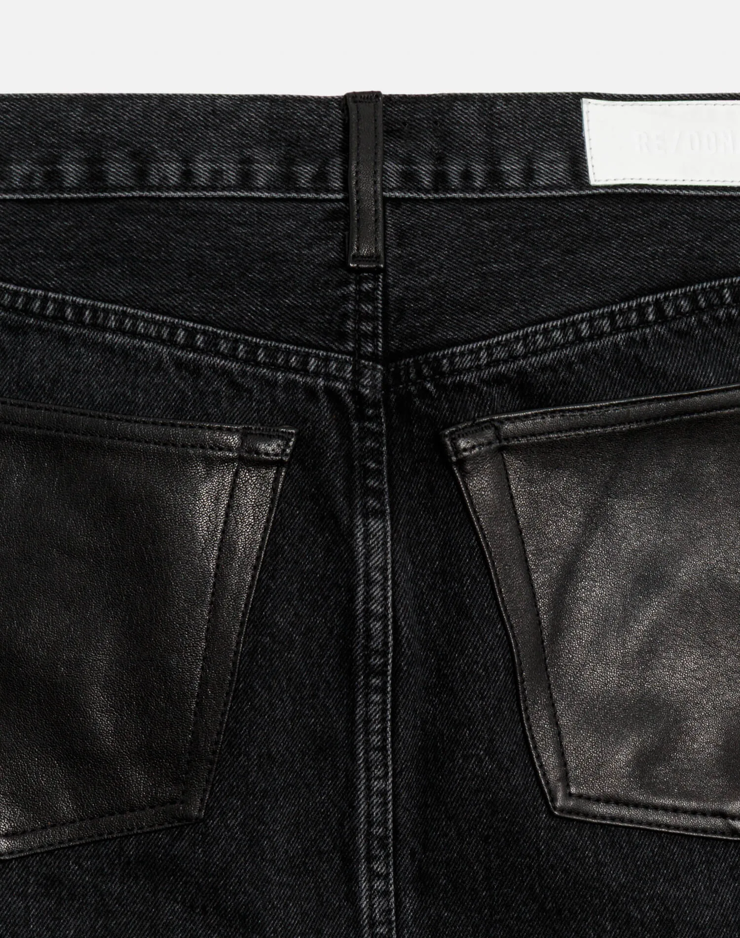 Aline Classic Skirt - Back To Black Leather sold by Re/Done product image thumbnail 4