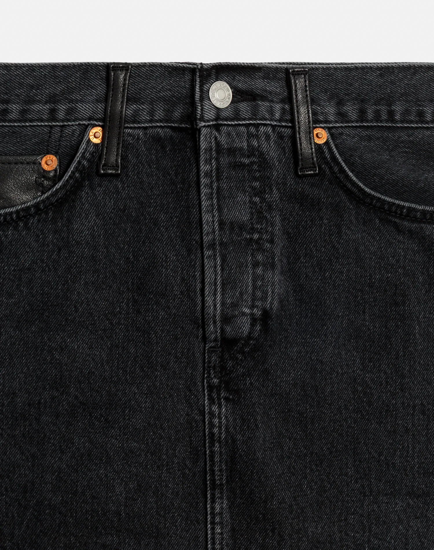 Aline Classic Skirt - Back To Black Leather sold by Re/Done product image thumbnail 5