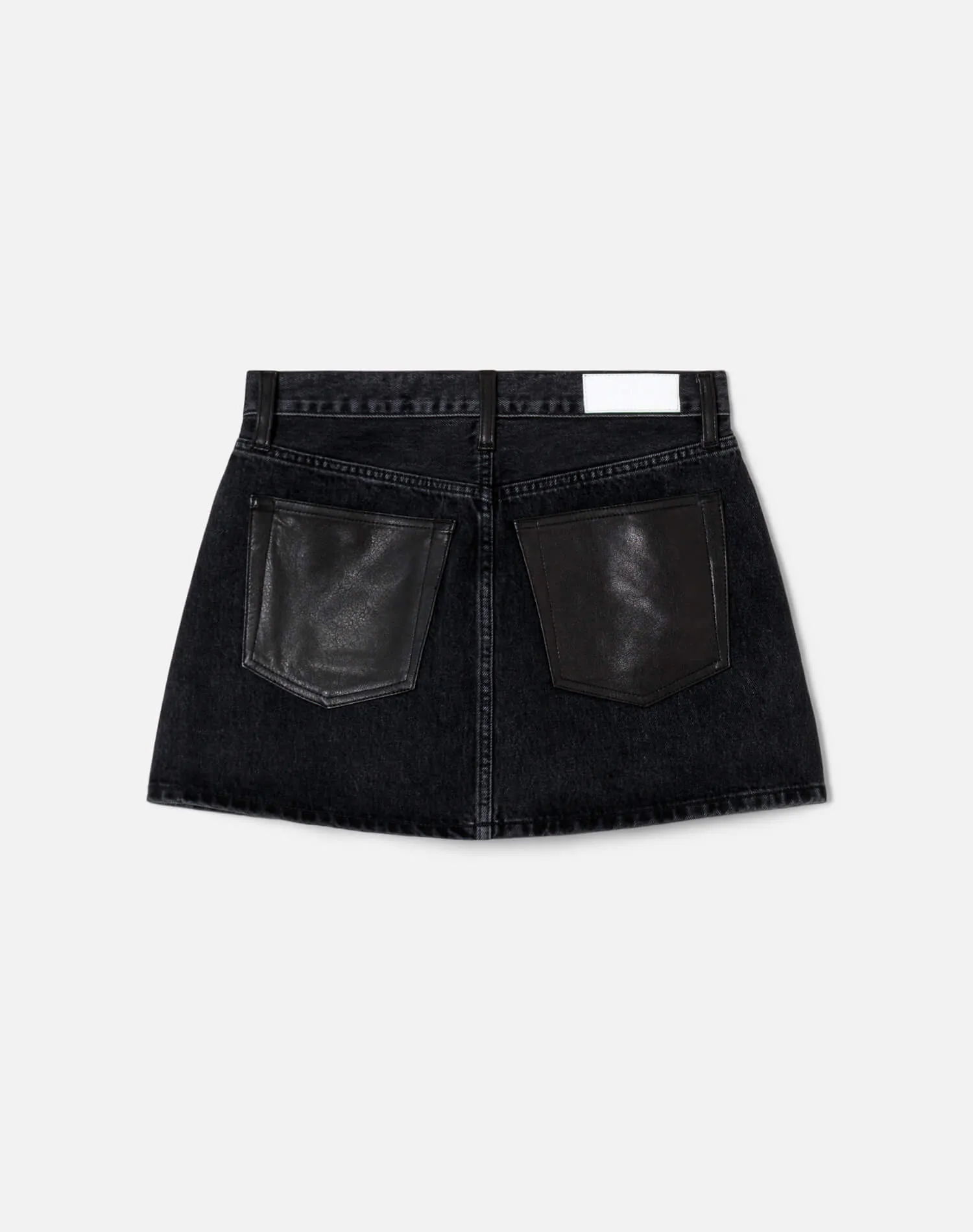Aline Classic Skirt - Back To Black Leather sold by Re/Done product image thumbnail 2
