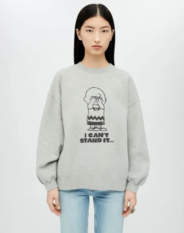 Oversized "Peanuts Can't Stand It" Crewneck - Grey sold by Re/Done