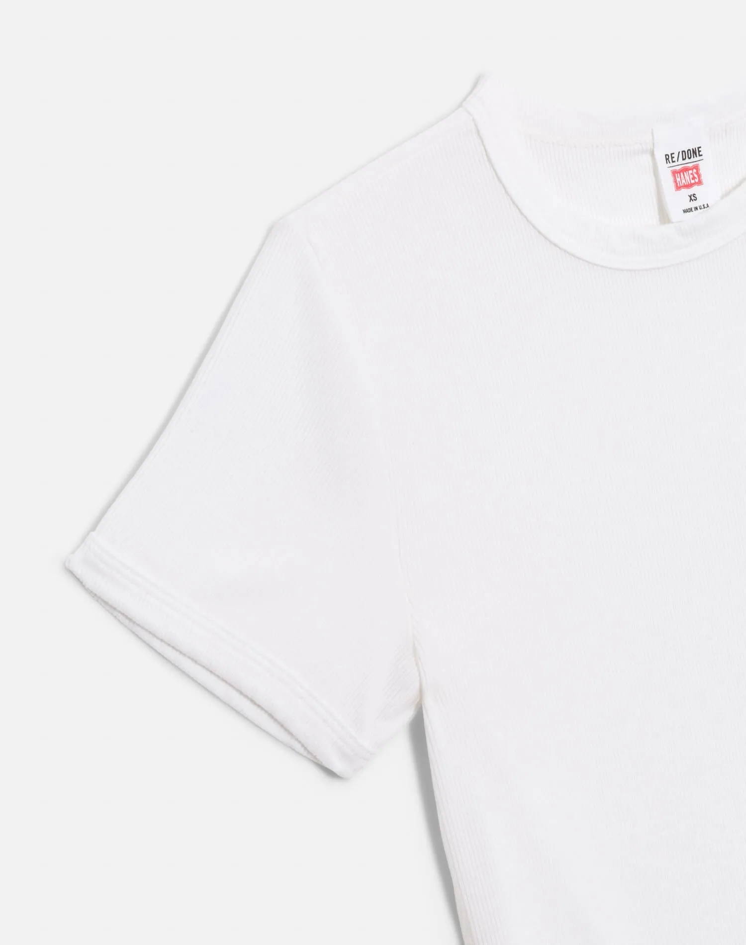 Hanes 90s Ribbed Cap Sleeve Tee - Off White sold by Re/Done product image thumbnail 4