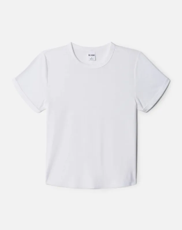 Hanes 90s Ribbed Cap Sleeve Tee - Off White made by Hanes