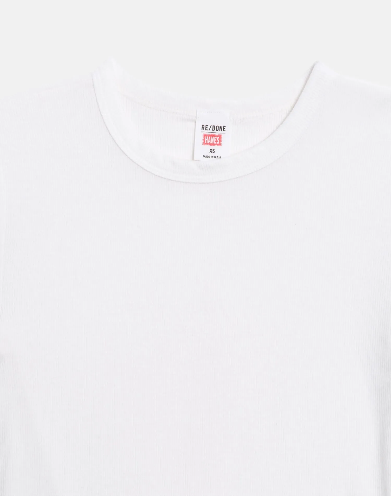 Hanes 90s Ribbed Cap Sleeve Tee - Off White sold by Re/Done product image thumbnail 5