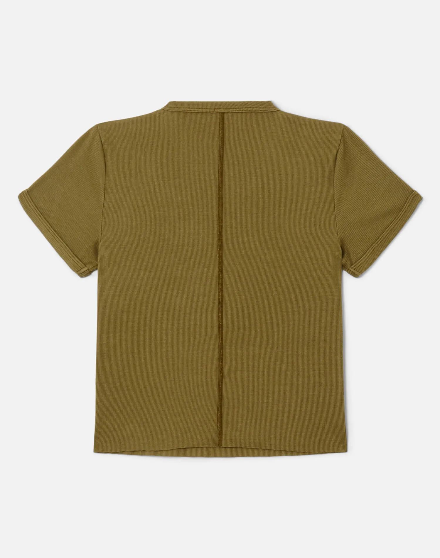 Hanes 90s Ribbed Cap Sleeve Tee - Fatigue sold by Re/Done product image thumbnail 2