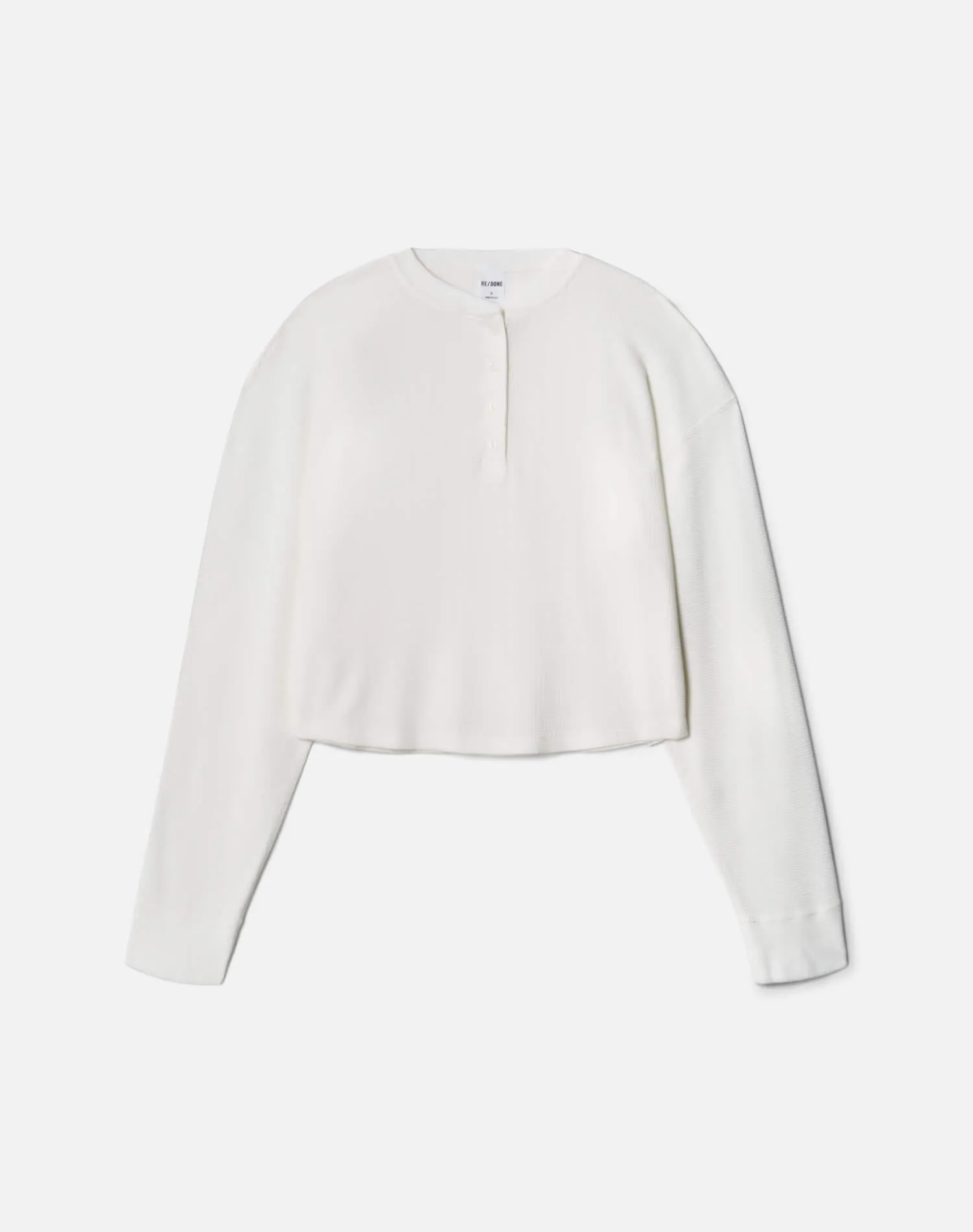 Hanes Waffle Boxy Henley - Off White sold by Re/Done