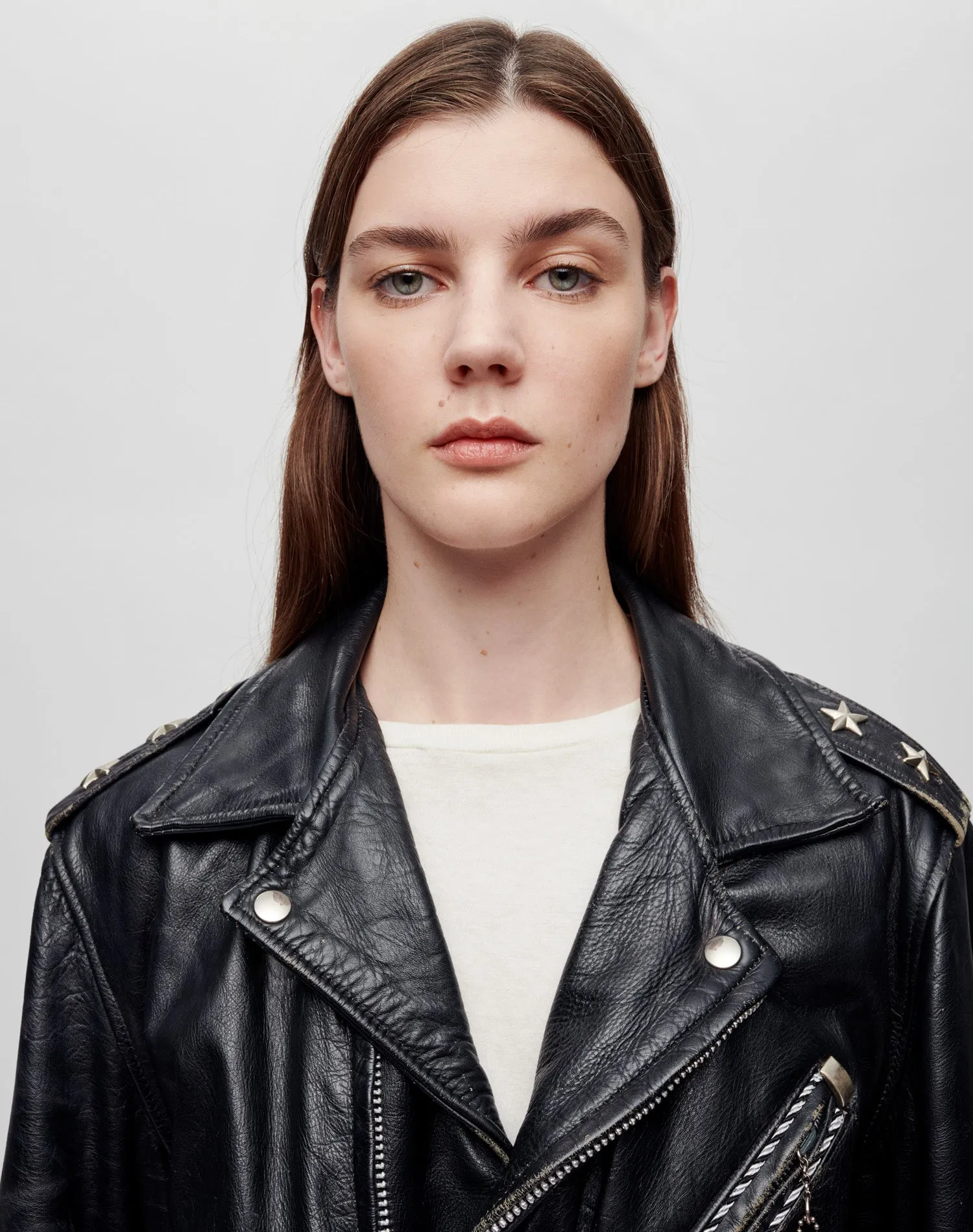 Upcycled Leather Biker Jacket - Black Cheetah sold by Re/Done product image thumbnail 3