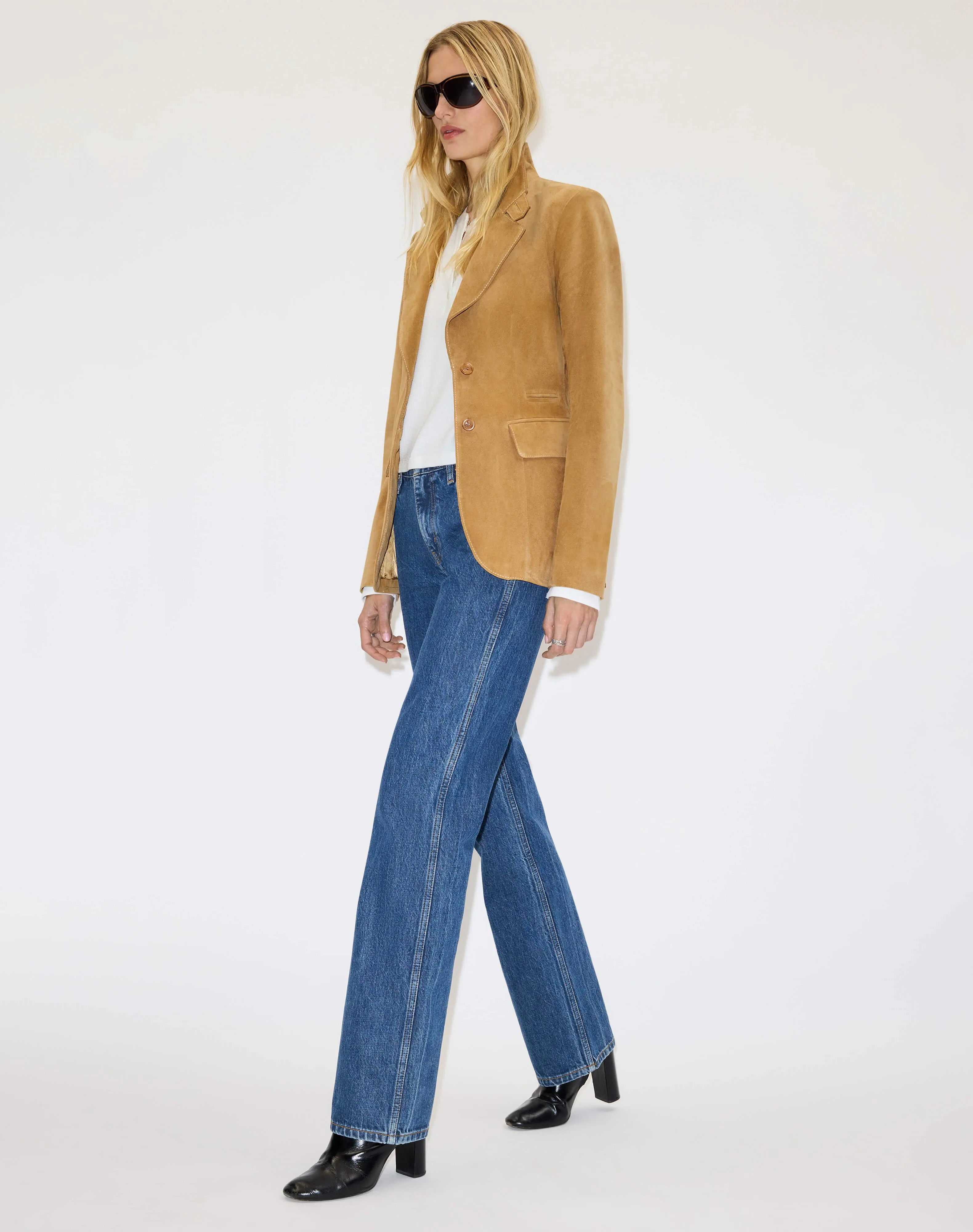 Classic Suede Blazer - Tobacco sold by Re/Done product image thumbnail 2