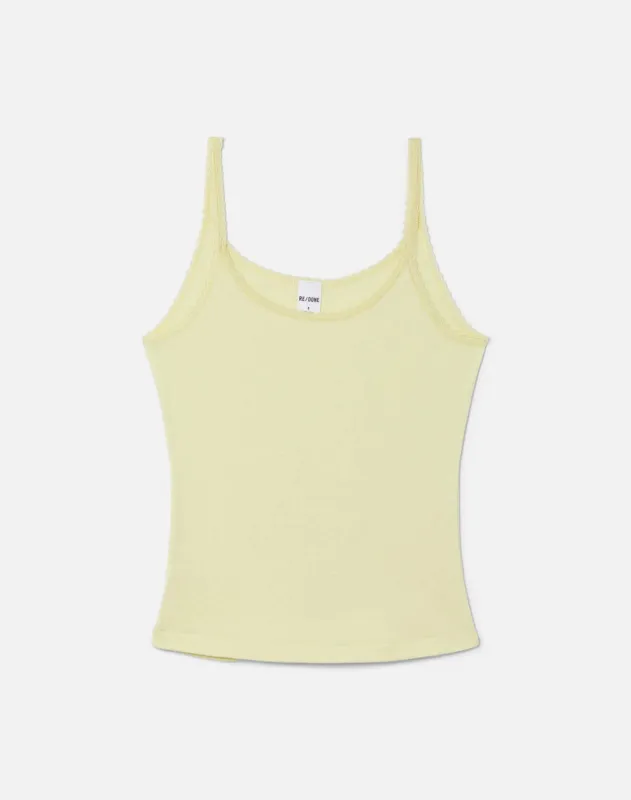 Lace Strap Tank - Limeade sold by Re/Done