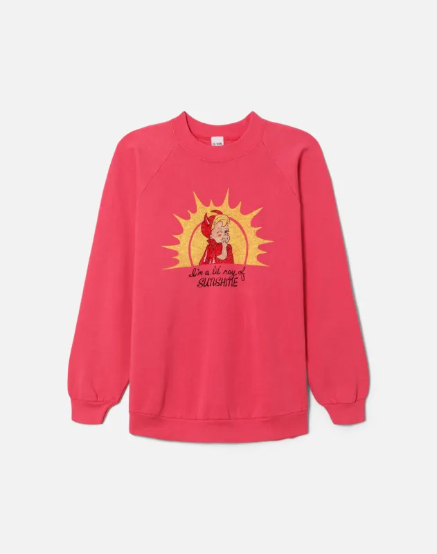 Upcycled "Ray of Sunshine" Sweatshirt - Pink sold by Re/Done