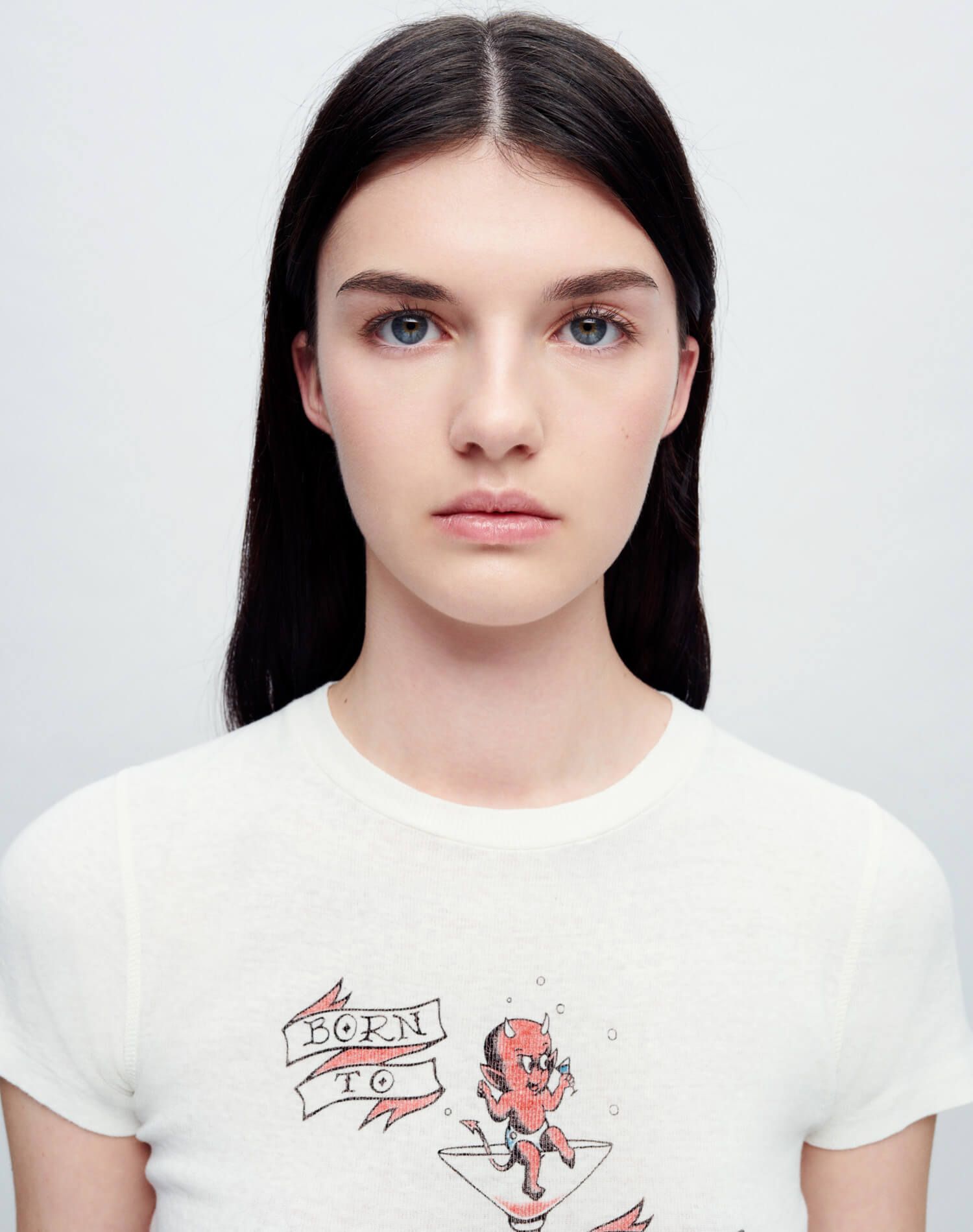 90s Baby Tee "Raise Hell" - Vintage White sold by Re/Done product image thumbnail 3