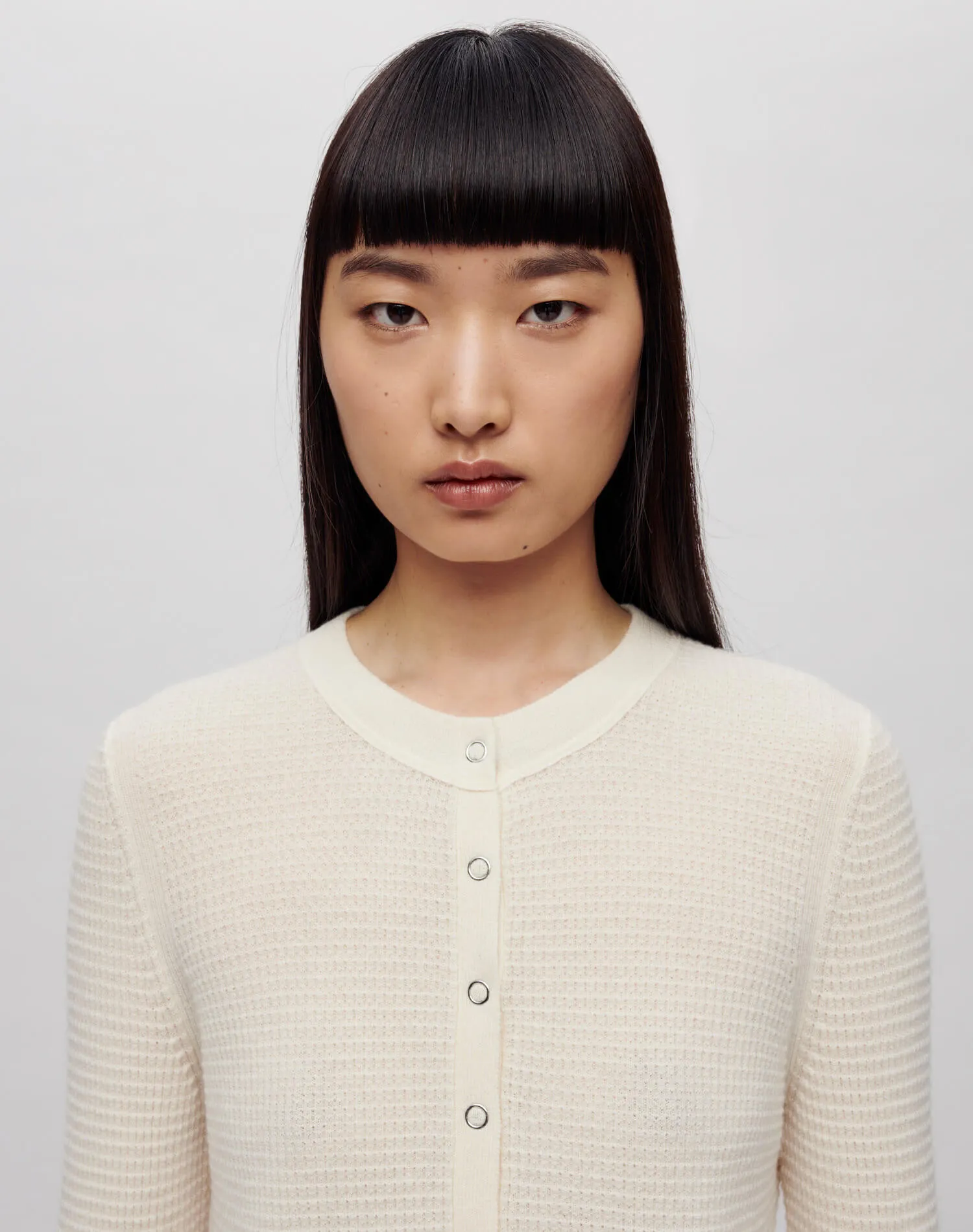 Waffle Slim Cardigan - Ecru sold by Re/Done product image thumbnail 3