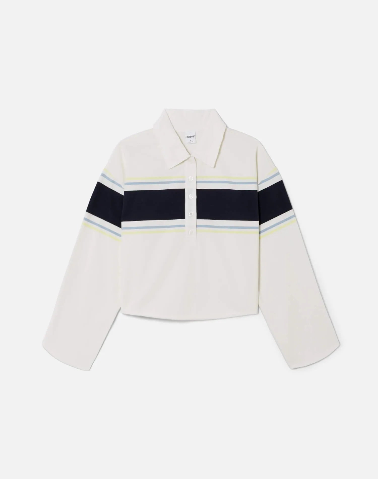 Cut Off Rugby Polo - Off White Stripe sold by Re/Done