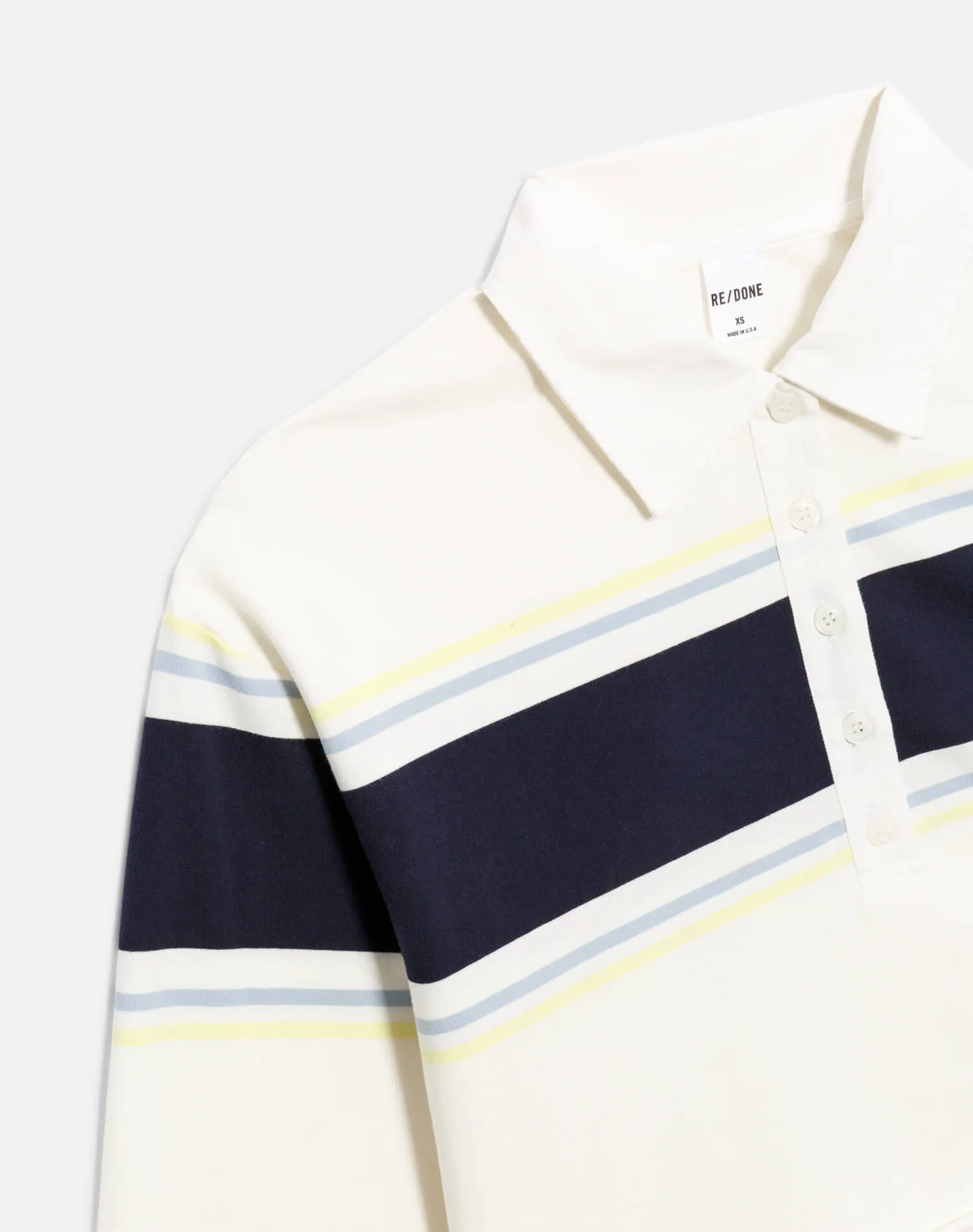 Cut Off Rugby Polo - Off White Stripe sold by Re/Done product image thumbnail 4