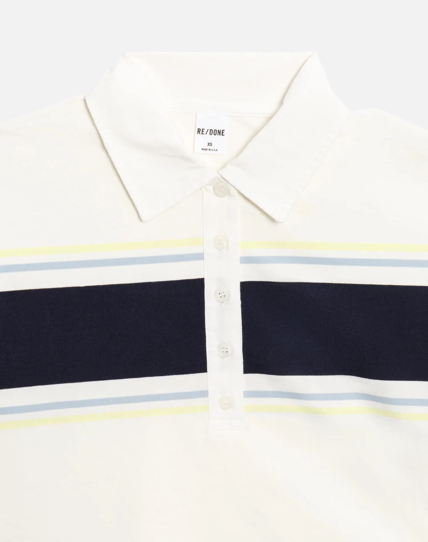 Cut Off Rugby Polo - Off White Stripe sold by Re/Done product image thumbnail 5