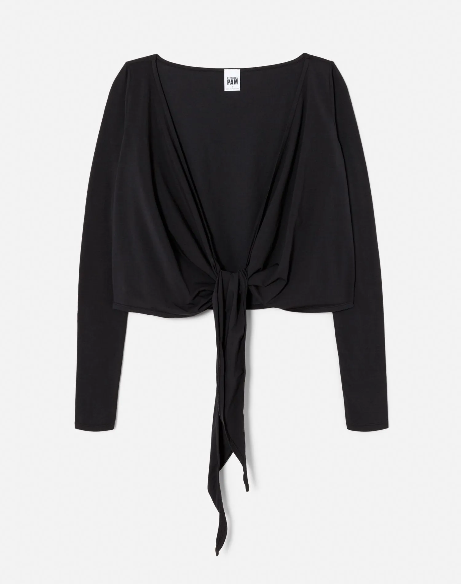 Wrap Tie Top - Black sold by Re/Done