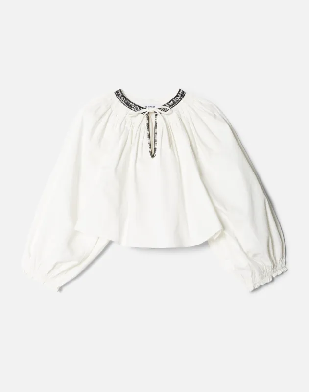 Victorian Cut Off Blouse - Vintage Ivory made by Re/Done