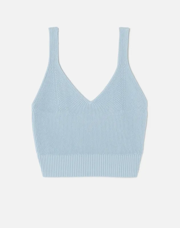 90s Rib Crop Top - Powder Blue sold by Re/Done
