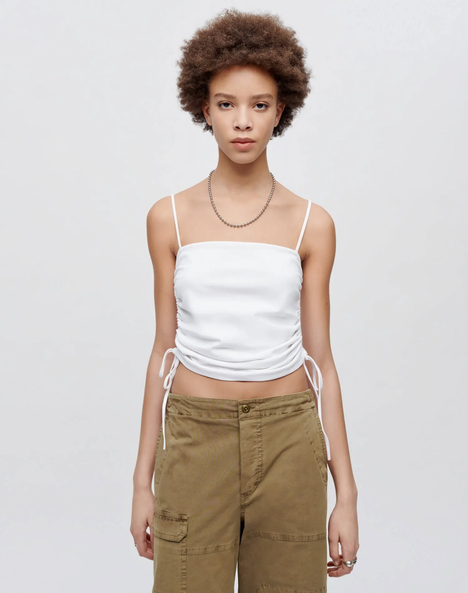 Scrunch Tube Tank - White sold by Re/Done product image thumbnail 3