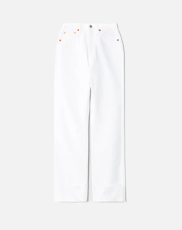 High Rise Loose Long - White Size 25 made by Re/Done