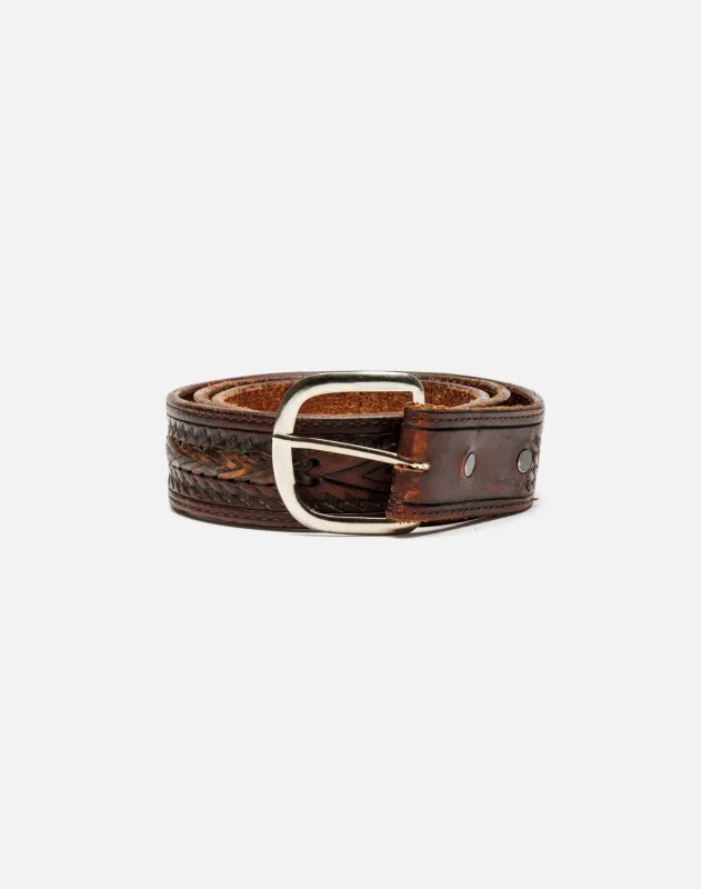 80s Concho Leather Belt -#1018 made by Re/Done