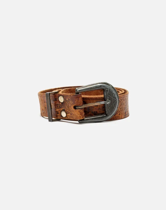 70s Tooled Leather Belt -#1011 sold by Re/Done