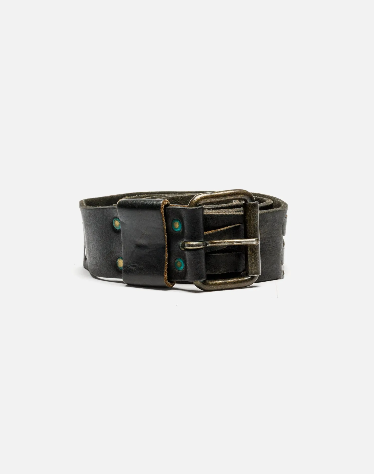 70s Leather Belt with Braiding -#1010 sold by Re/Done