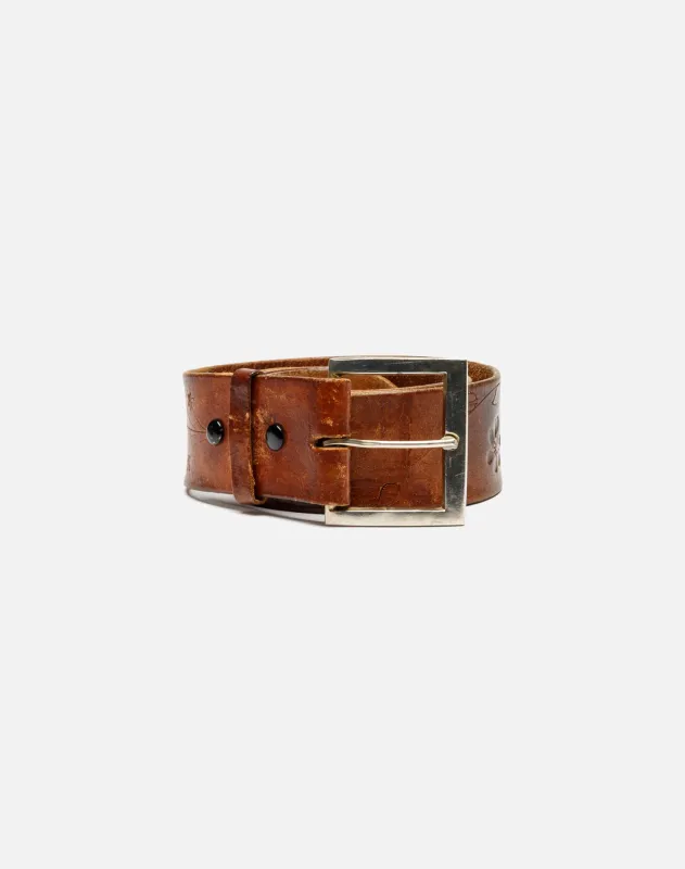 70s Tooled Leather Belt -#1002 sold by Re/Done