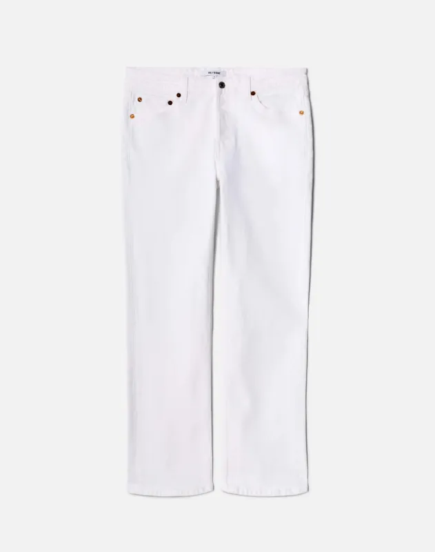 Comfort Stretch Slim Straight Crop - White sold by Re/Done