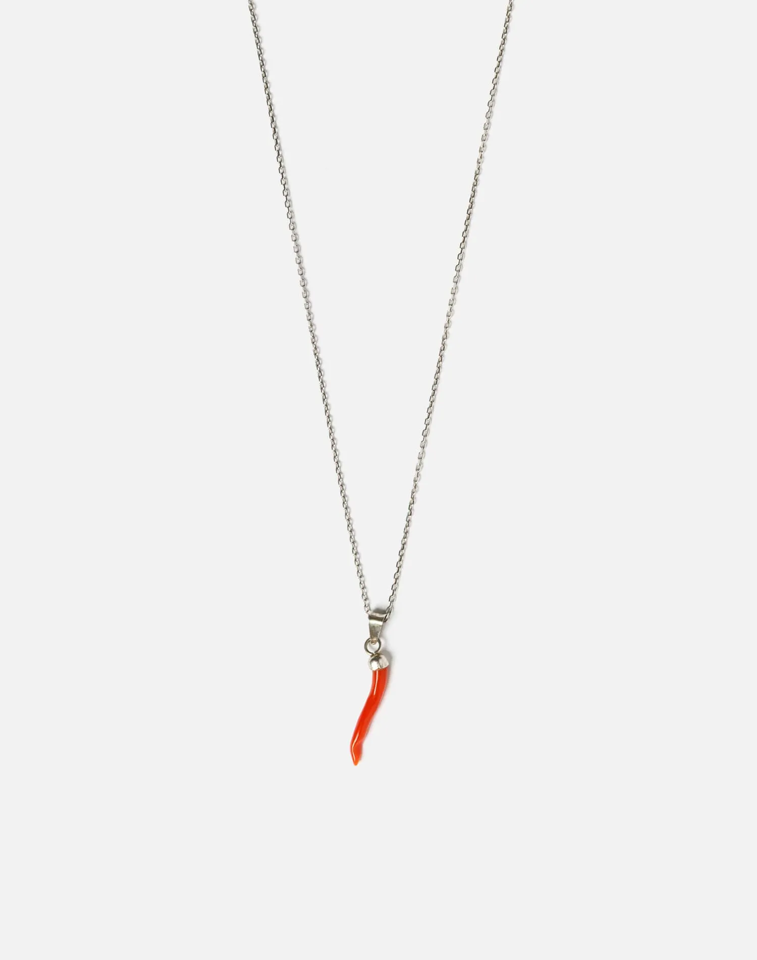 70s Coral Italian Cornicello Necklace -#1046 sold by Re/Done