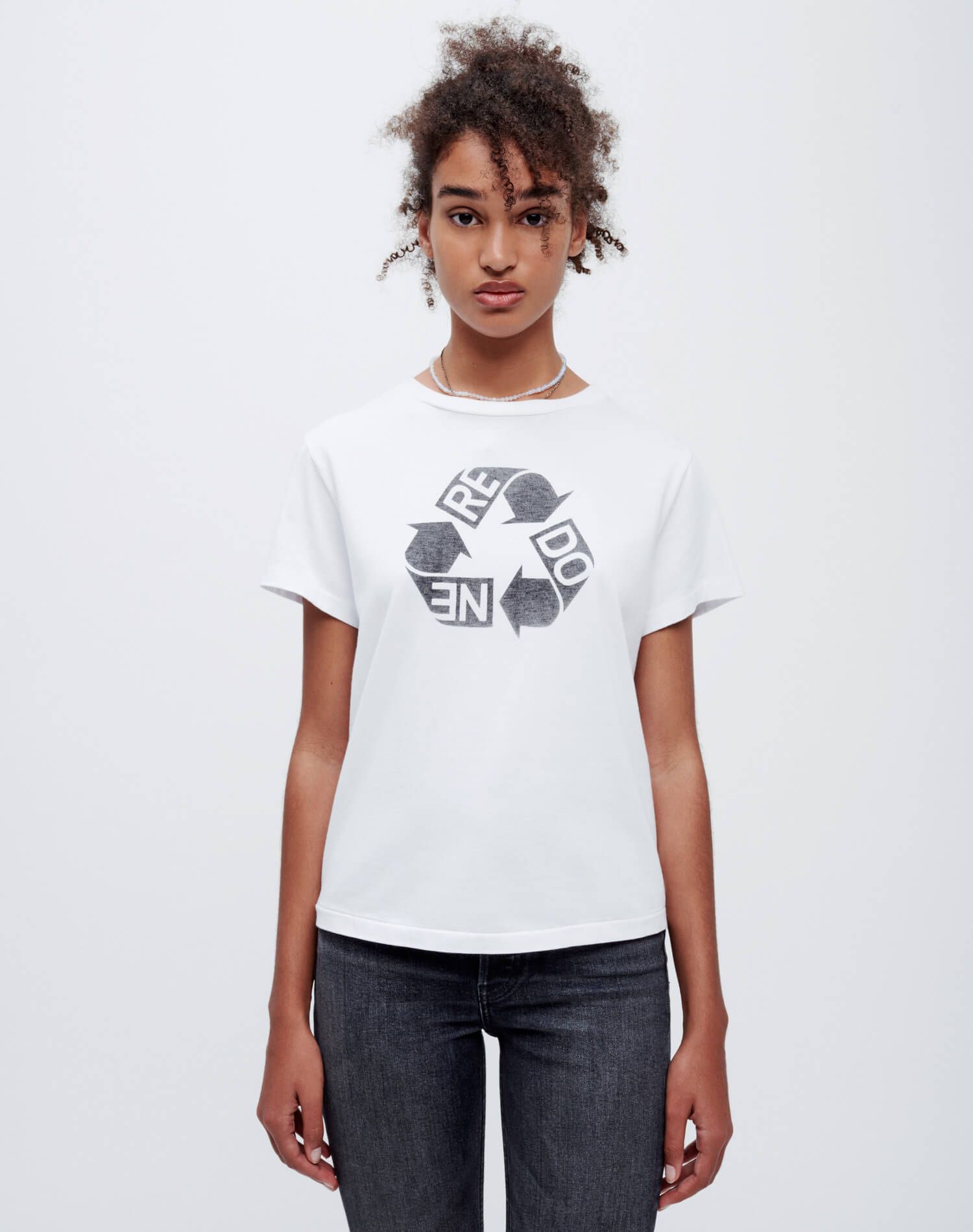 Classic "RE/DONE Recycle" Tee - Optic White sold by Re/Done product image thumbnail 3
