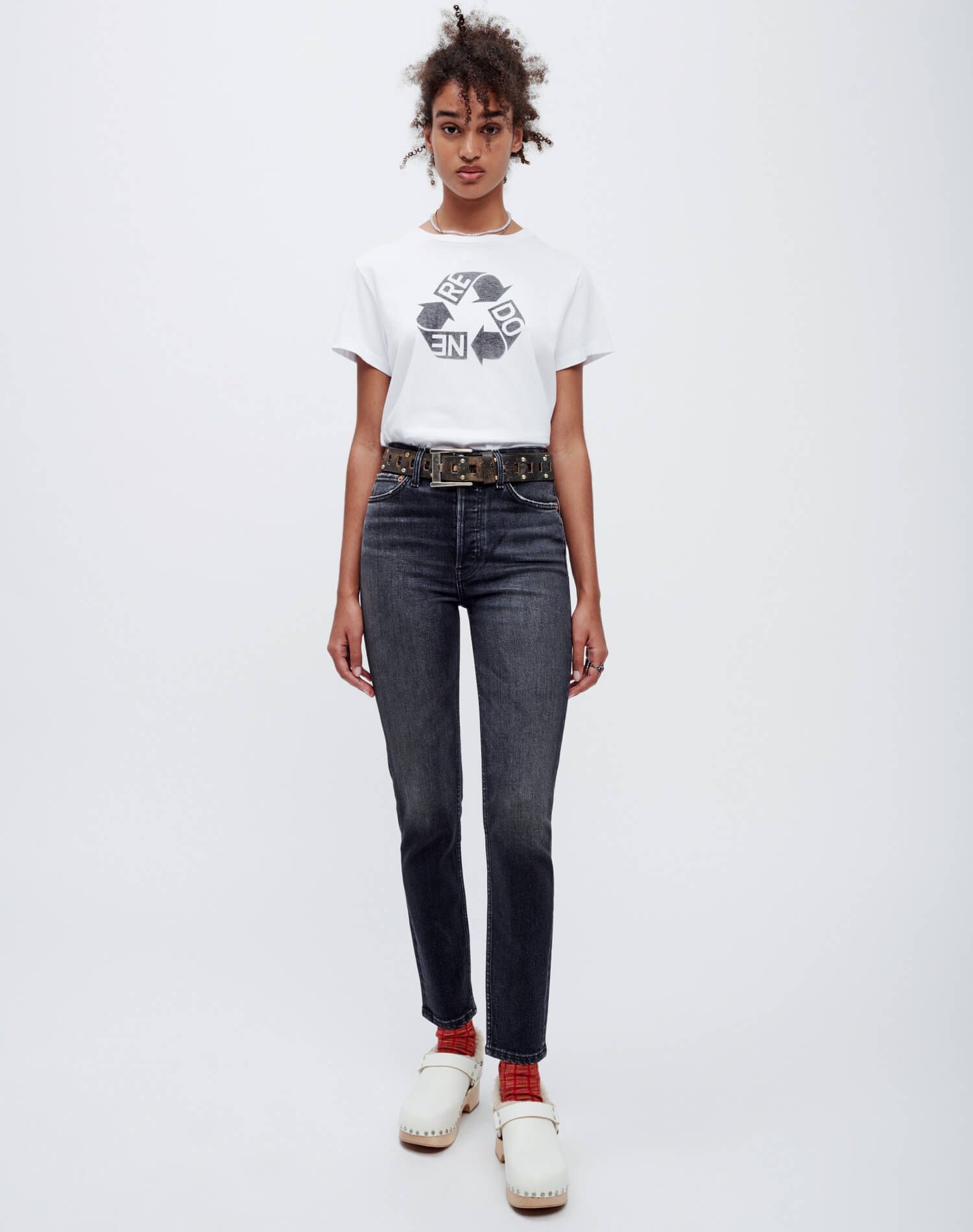 Classic "RE/DONE Recycle" Tee - Optic White sold by Re/Done product image thumbnail 4